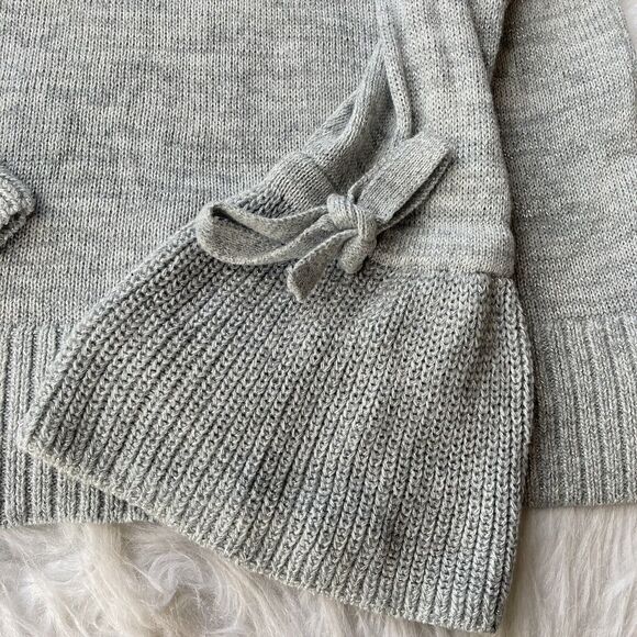 Ann Taylor LOFT Sweater Sz S Metallic Gray Sparkle Holiday Bell Sleeve Casual - Picture 2 of 9
